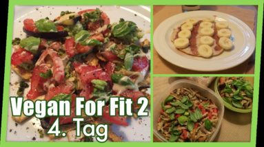 Vegan For Fit 2 - Tag 4: Pancakes, Spinat-Mango Smoothie, Brat-Tofu mit Avocado und Co.