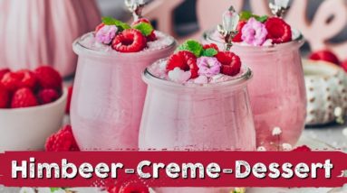 Schnelles Himbeer-Dessert im Glas ♡ Himbeer-Creme ♡ Einfach, Vegan, Lecker!