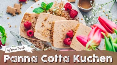 Panna Cotta Kuchen mit White Nougat Crisp Schokolade ♡ Einfaches Pudding-Dessert ♡ Vegan ♡ *Werbung