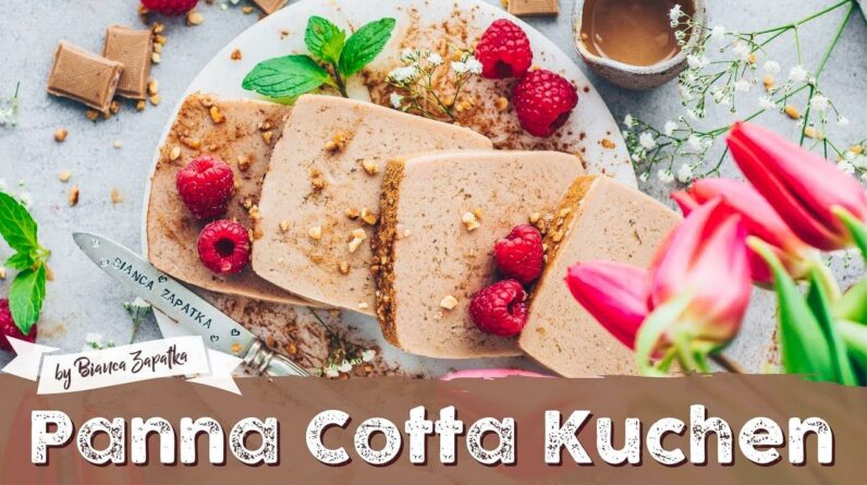 Panna Cotta Kuchen mit White Nougat Crisp Schokolade ♡ Einfaches Pudding-Dessert ♡ Vegan ♡ *Werbung