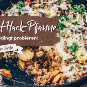 Kartoffel-Hack-Auflauf - schnell aus der Pfanne (Vegan, Vegetarisch) - Einfaches Rezept