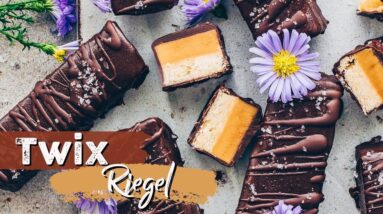 Vegane Twix selber machen ♡ Schokoriegel Rezept ♡ gesund & glutenfrei