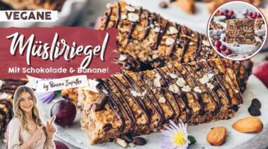 Müsliriegel selber machen mit Schoko und Banane ♡ Gesunde Haferriegel Rezept ♡