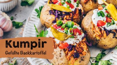 Gefüllte Türkische Backkartoffel ♡ Kumpir mit Pulled Jackfruit  ♡ Veganes Rezept