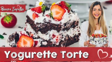 Yogurette-Torte ♡ Diese Erdbeer-Schoko-Torte schmeckt wie das Original und ist Vegan ♡