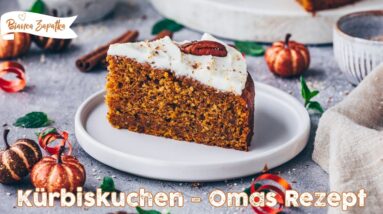 Der Beste Kürbiskuchen nach Omas Rezept - saftig, lecker, vegan