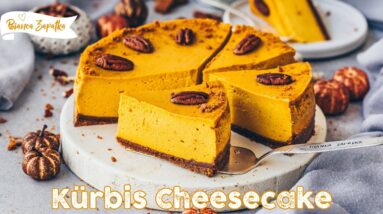 Veganer Kürbis Cheesecake - New York Style Käsekuchen ohne Ei