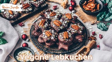 Weiche Lebkuchen selber machen - Lebkuchenherzen mit Schokolade - saftig & vegan