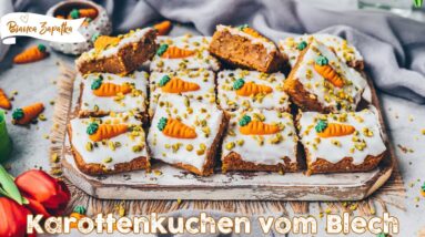 Karottenkuchen (Rüblikuchen, Möhrenkuchen) - einfach, saftig, vegan - Das Beste Rezept für Ostern!