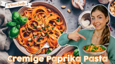 Nudeln mit Paprikasauce - Veganes Pasta-Rezept - einfach, cremig, gesund, lecker!