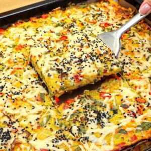 It's so delicious, I make it every weekend! Delicious vegetable pie for dinner!