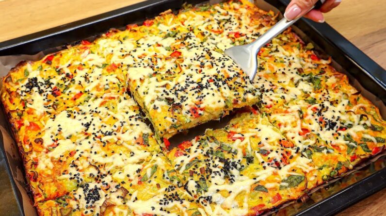It's so delicious, I make it every weekend! Delicious vegetable pie for dinner!